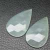 Natural Aqua Chalcedony Fancy Rose Cut Pear Drop Gemstone Pair Sold per 1 pair & Sizes 39mm x 23mm approx. Chalcedony is a cryptocrystalline variety of quartz. Comes in many colors such as blue, pink, aqua. Also known to lower negative energy for healing purposes. 